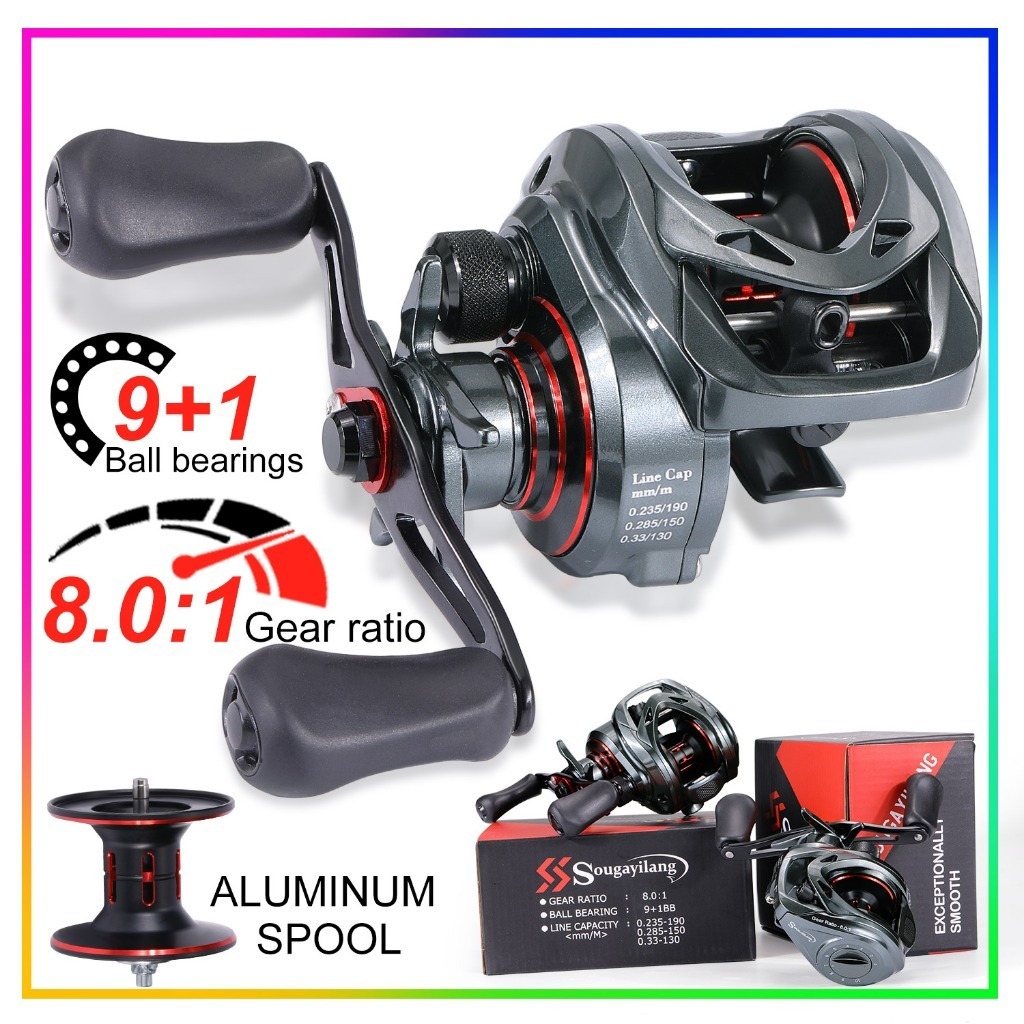 Sougayilang Carretel De Pesca Rolamentos De Esferas 9 + 1BB Relação De Engrenagem 8.0 : 1 Arremesso De Alta Velocidade C em Oferta na Shopee