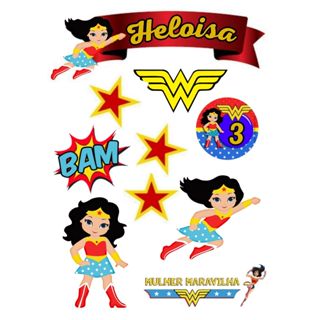 Topo de Bolo MULHER MARAVILHA , Personalizados para aniversários , festas em Oferta na Shopee