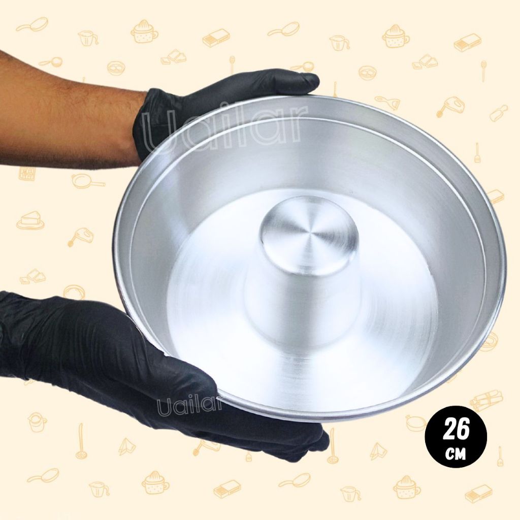Forma grande bolo pudim n°26 - 3,8L - assadeira com cone forma para pudim bolo bolão cozinha multiuso aluminio em Oferta na Shopee
