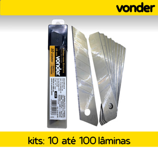 Kit Lâminas Para Estilete 18mm Caixa com 10, 20, 30, 40, 50, 80 e 100 unidades em Oferta na Shopee