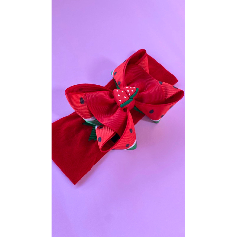Laço infantil de cabelo para meninas, laços temáticos, laço melancia em Oferta na Shopee