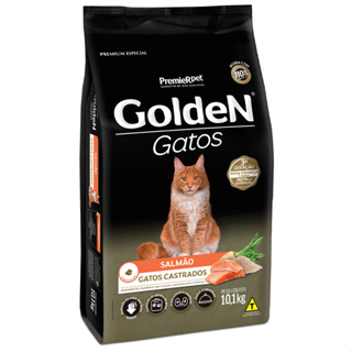 Ração Golden para Gatos Adultos Castrados Sabor Salmão - 10,1kg Premier Pet em Oferta na Shopee