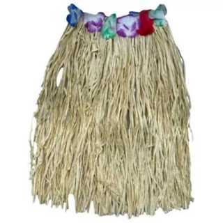 Saia Havaiana De Palha Com Flores- Longa em Oferta na Shopee