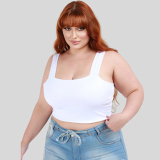 Cropped Clássico Plus Size Sem Estampa Conforto e Estilo com Ribana Gold G2-G4 em Oferta na Shopee