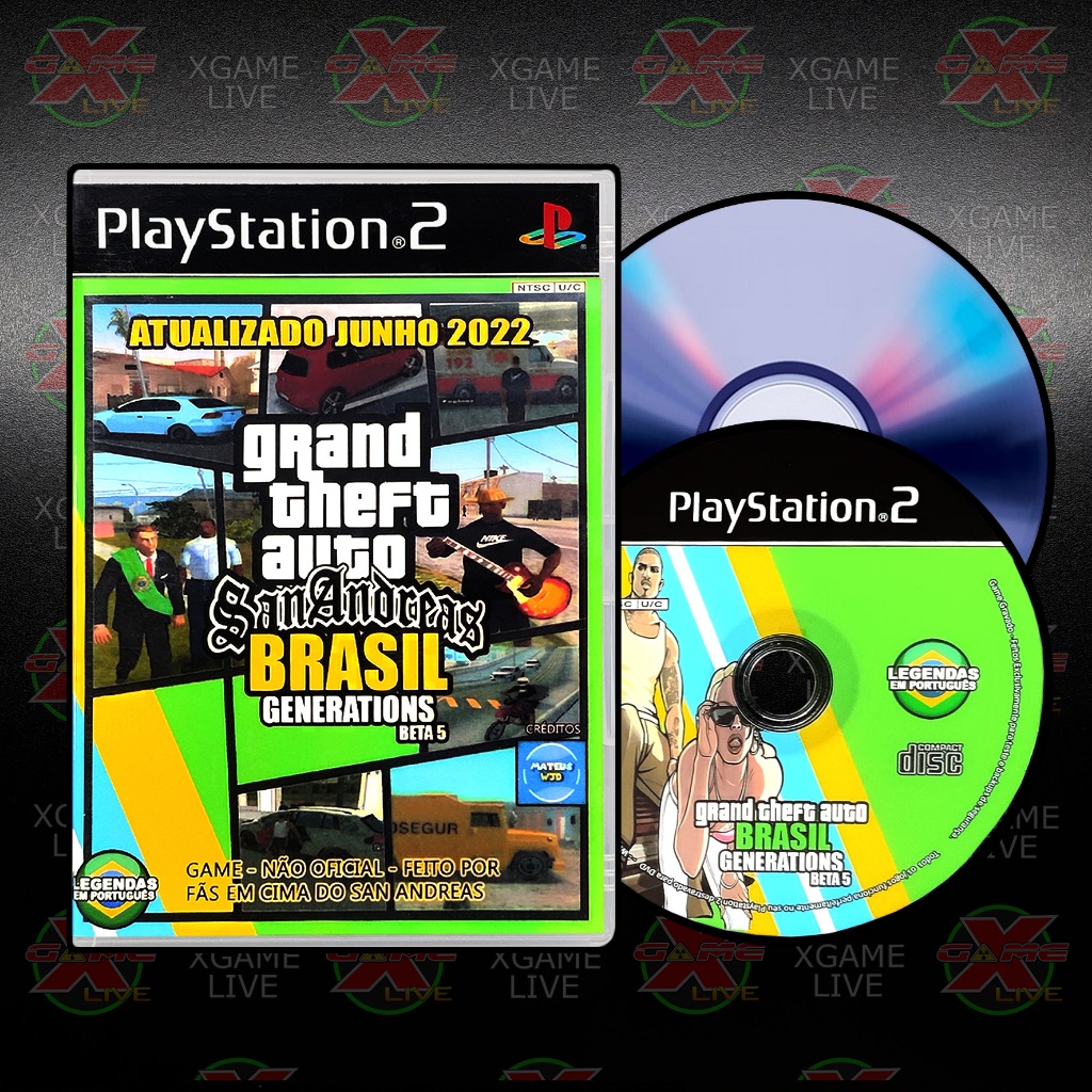 GTA BRASIL Generations Beta 5 + Carros Brasileiros - Repro Ps2 - Patch DVD By XGAMLEIVE