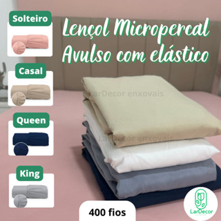 Lençol Com Elástico Avulso 400 Fios Micropercal Poliéster Liso Toque Macio