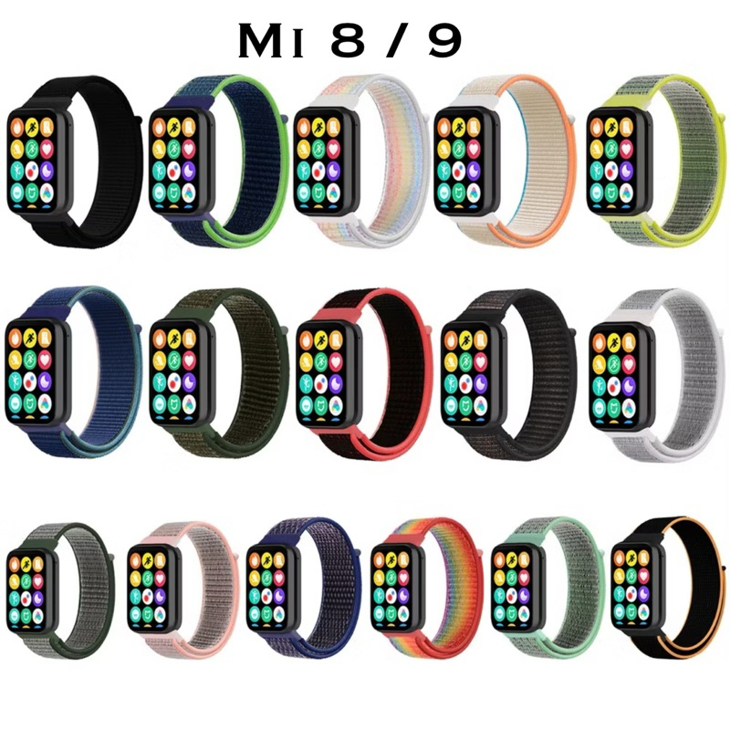 Pulseira para Mi Band 8 / 9 Nylon Compatível Com Smartwatch Xiaomi Mi Band 8/9 Relógio MiBand