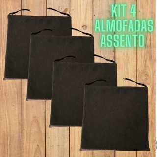 Kit 4 Almofadas de Assento Para Cadeiras Tecido Suede - 4 peças em Oferta na Shopee