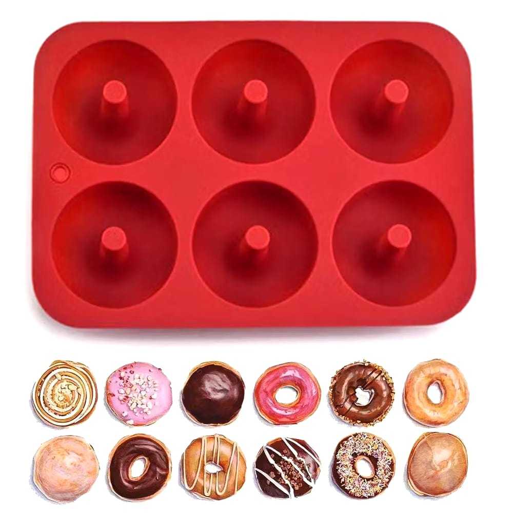 Formas Donuts 6 Cavidades 26Cm De Rosquinhas De Silicone Resistente