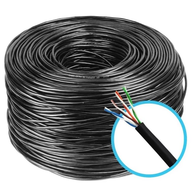 305 METROS Caixa Cabo De Rede Rj45 Cat5 Cftv Azul Ou Preto