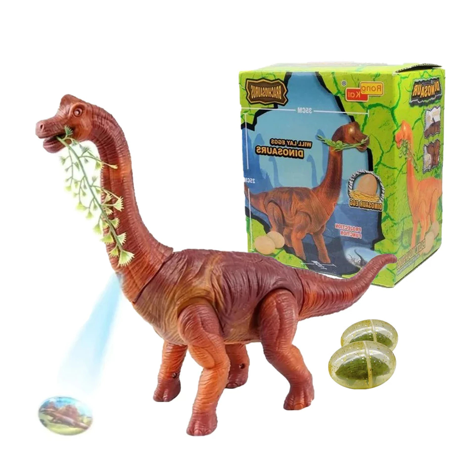 Brinquedo Dinossauro Grande Braquiossauro Bota Ovos Anda Reproduz sons