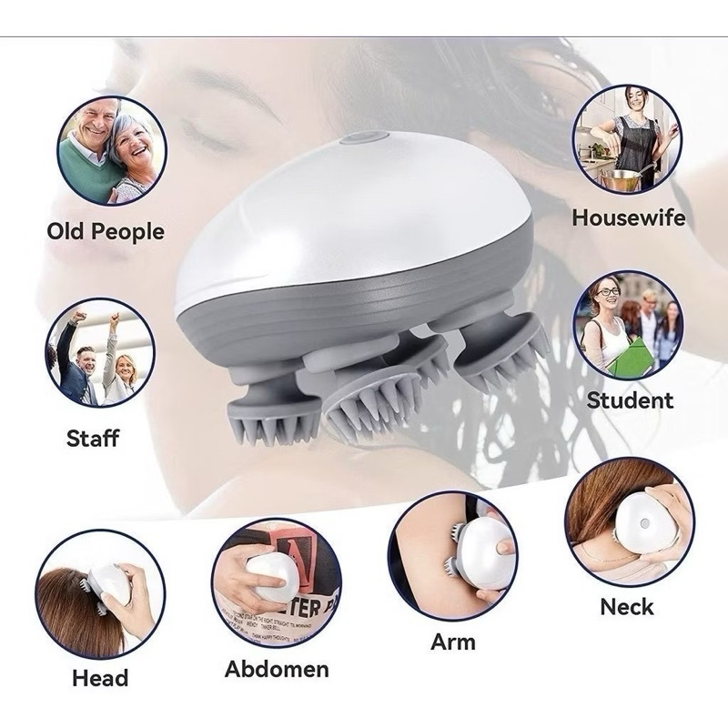 Massageador elétrico portátil pequeno de cabeça, ombro e pescoço-envio imediato em Oferta na Shopee