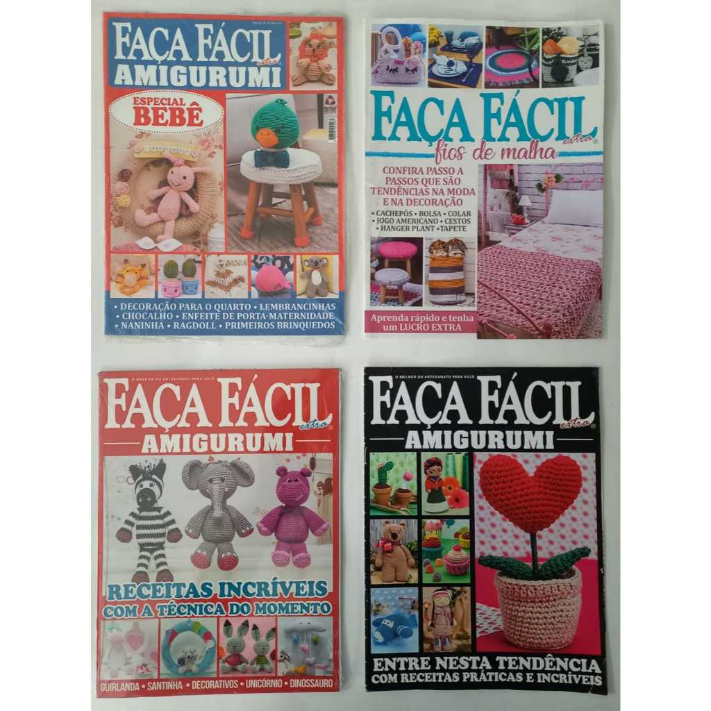 Kit Revistas AMIGURUMI e FIOS DE MALHA 4 Revistas Exclusivas
