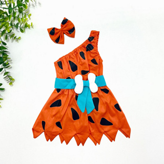 Romper Jardineira Body Bebê Temático Fotos Mesversário Menina Pedrita com Cinto de Ossinho em Oferta na Shopee
