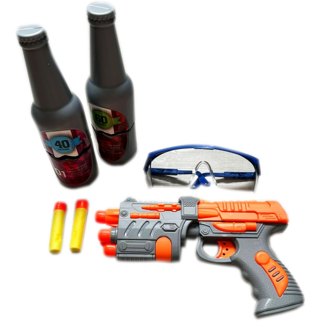 Pistola Lança Atira Dardos Bala Espuma Com Alvo Estilo Nerf
