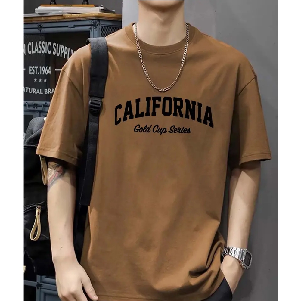 Camiseta Oversized California Gold Confortavel Modelo Novo Streetwear Premium Unissex