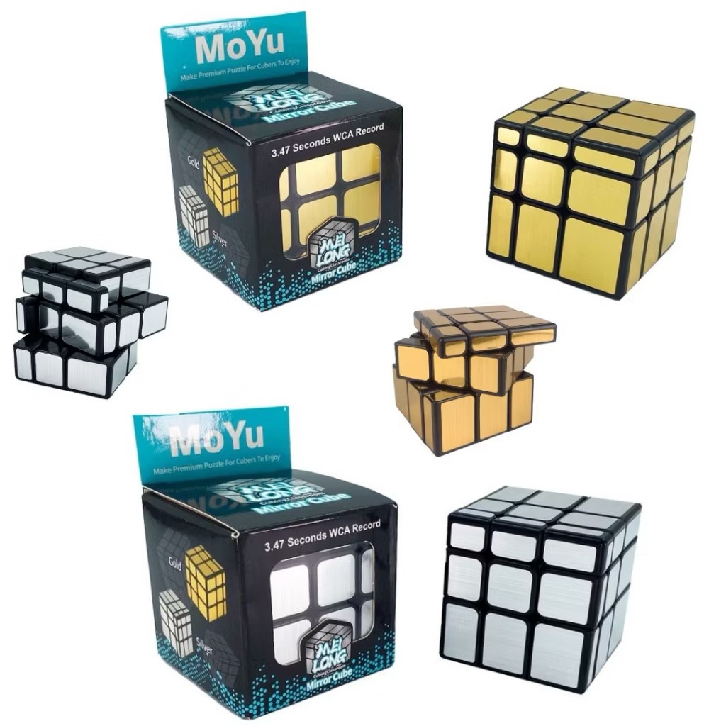Cubo Magico Mirror Cube Block Infinito Espelhado Metálico 3X3 Prata Dourado Lubrificado Velocidade Profissional Infinito