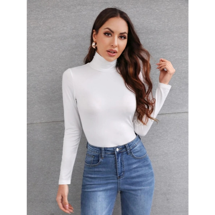 Blusa Camisa Feminina Térmica Gola Alta Rolê Segunda Pele Camiseta Proteção Uv 50 Manga Longa