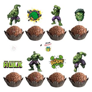 Tags Toppers Topos Para Docinho Hulk Super Herói para festa aniversário brigadeiro beijinho + Brinde em Oferta na Shopee