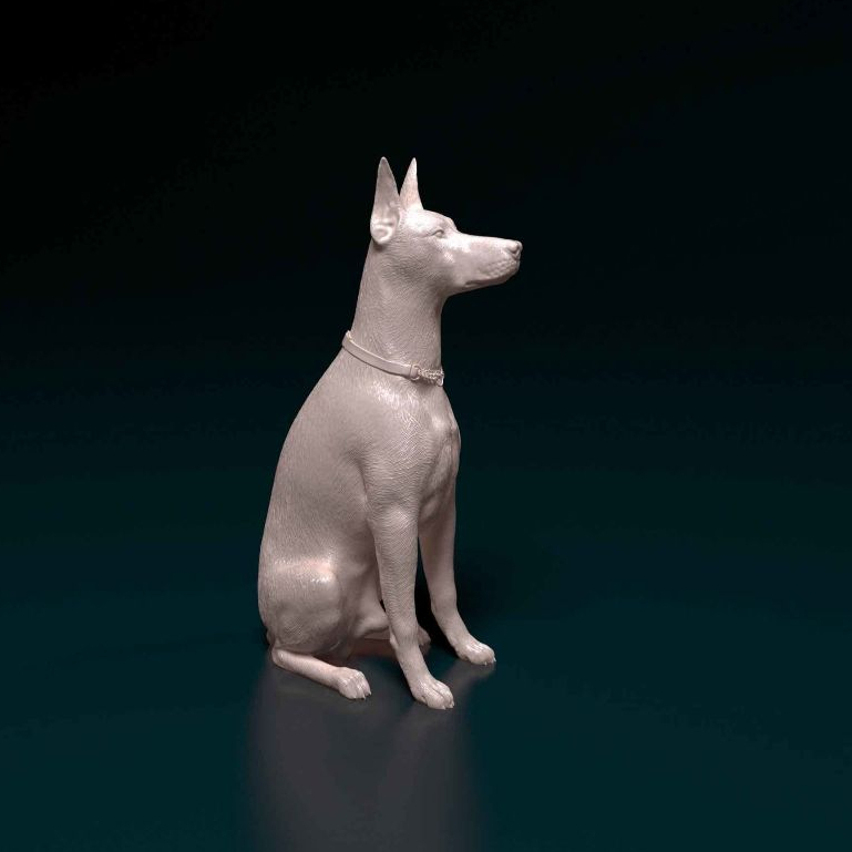 Miniatura Doberman  - Pintura Personalizada ou Cor única - Estátua de Cachorro Impressão 3D