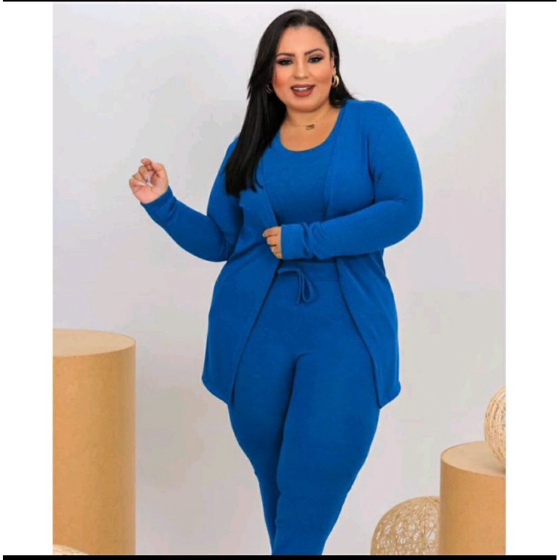 conjunto de frio plus size  Três peças feminino Lanzinha