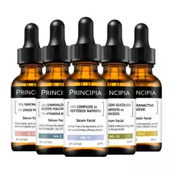 Kit 5 Séruns Principia Niacinamida + Hialurônicos + Peptídeos + Glicólico + Retinóide