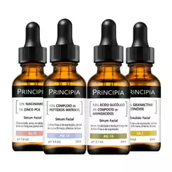 Principia Kit 4 Séruns Niacinamida + Peptídeos + Glicólico + Retinóide