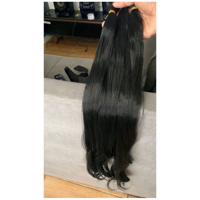 Cabelo bio Humano, 3 telas ,70cm liso,Preto
