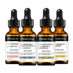 Kit 4 Séruns Principia Niacinamida + Hialurônicos + Glicólico + Retinóide