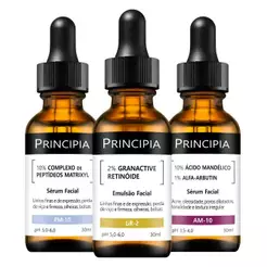 Principia Kit 3 Séruns Mandélico + Peptídeos + Retinóide