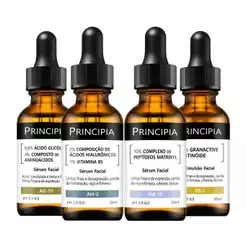 Kit 4 Séruns Principia Glicólico + Hialurônicos + Peptídeos + Retinóide