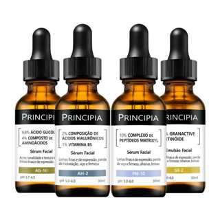 Kit 4 Séruns Principia Glicólico + Hialurônicos + Peptídeos + Retinóide em Oferta na Shopee