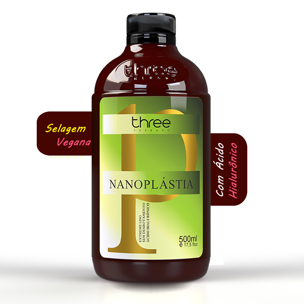 Escova Progressiva Nanoplastia Pantovin Selagem Orgânica Semi Definitiva 500ml Three Therapy