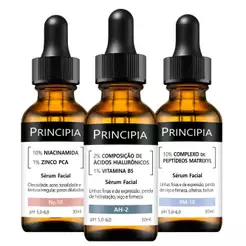 Kit 3 Séruns Principia Niacinamida + Hialurônico + Peptídeos