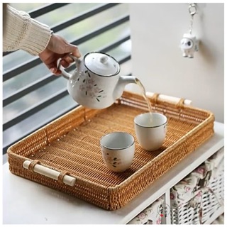 Bandeja Organizadora Redonda Retangular Cesto para servir Café, Frios, Doces e Petiscos em Oferta na Shopee