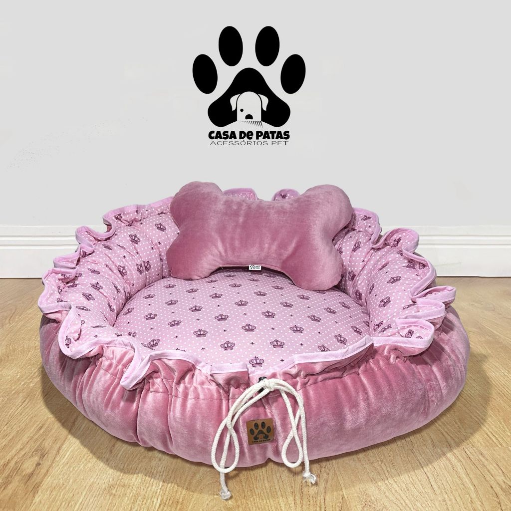 Caminha Redonda Dupla Face, com almofada de ossinho, varias cores e estampas