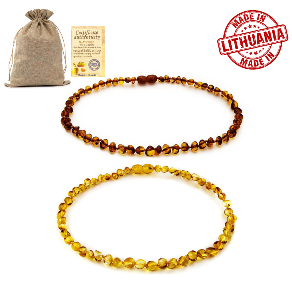 Colar de Âmbar de 0 a 3 anos - Original Com Certificado 33cm