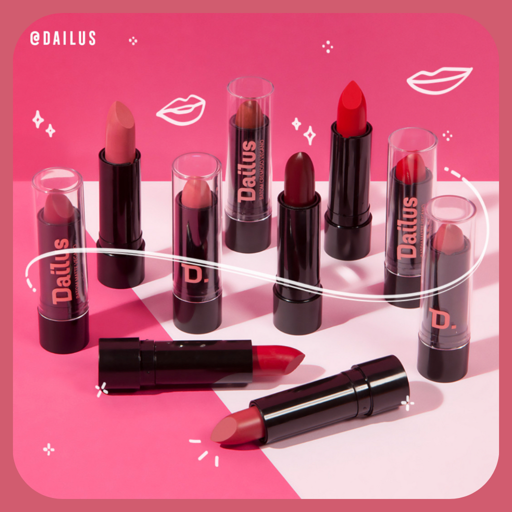 Batom Bala Vegano Matte e Cremoso 3,5g DAILUS