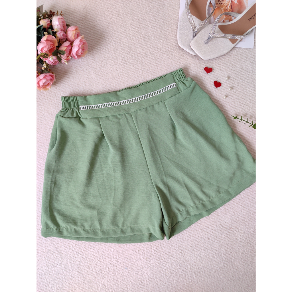 YW&X MODA  short feminina com bolso tecido duna