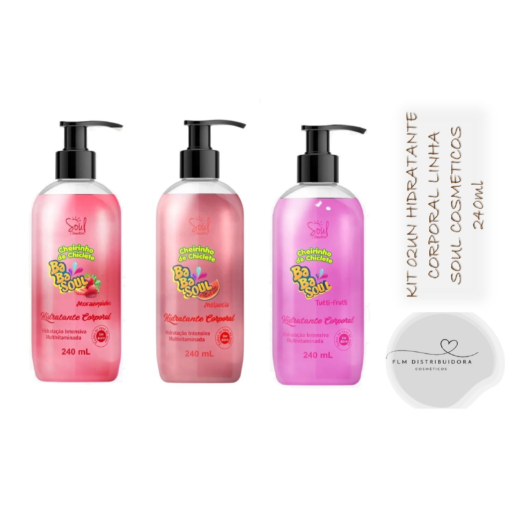 Kit 02un Hidratante Corporal BabaSoul Soul Cosméticos 240ml