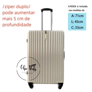 Mala de viagem 23kg zíper duplo com rodinha 360º  ABS Expansível Mala para viagem 23 kilos...