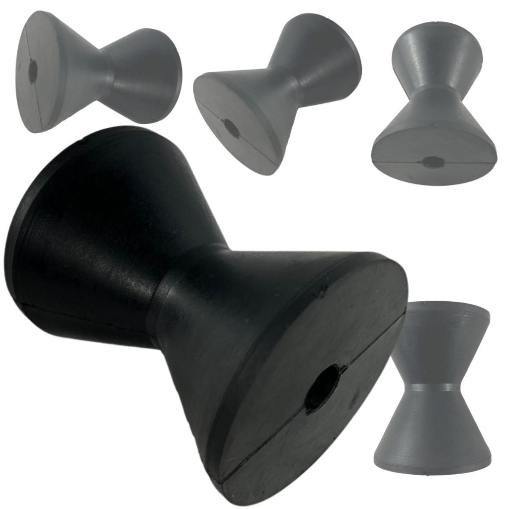 1 Uni Rolete Borracha Preto 90mm Carretinha Jet Ski Barco
