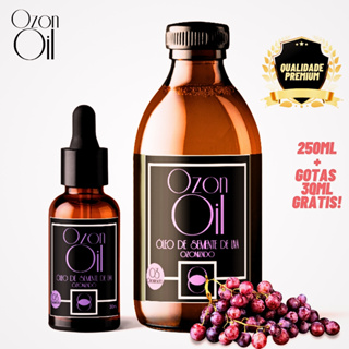 Óleo de Semente de Uva Ozonizado 250ml + 30ml 100% Puro Super Concentrado Vidro Âmbar Premium em Oferta na Shopee