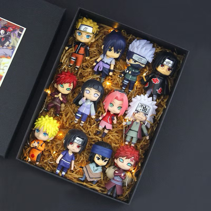12 Pçs/Cjto Brinquedos Action Figure Naruto PVC Coleção Anime Boneca Akatsuki Bonecos Colecionáveis Modelos Brinquedos