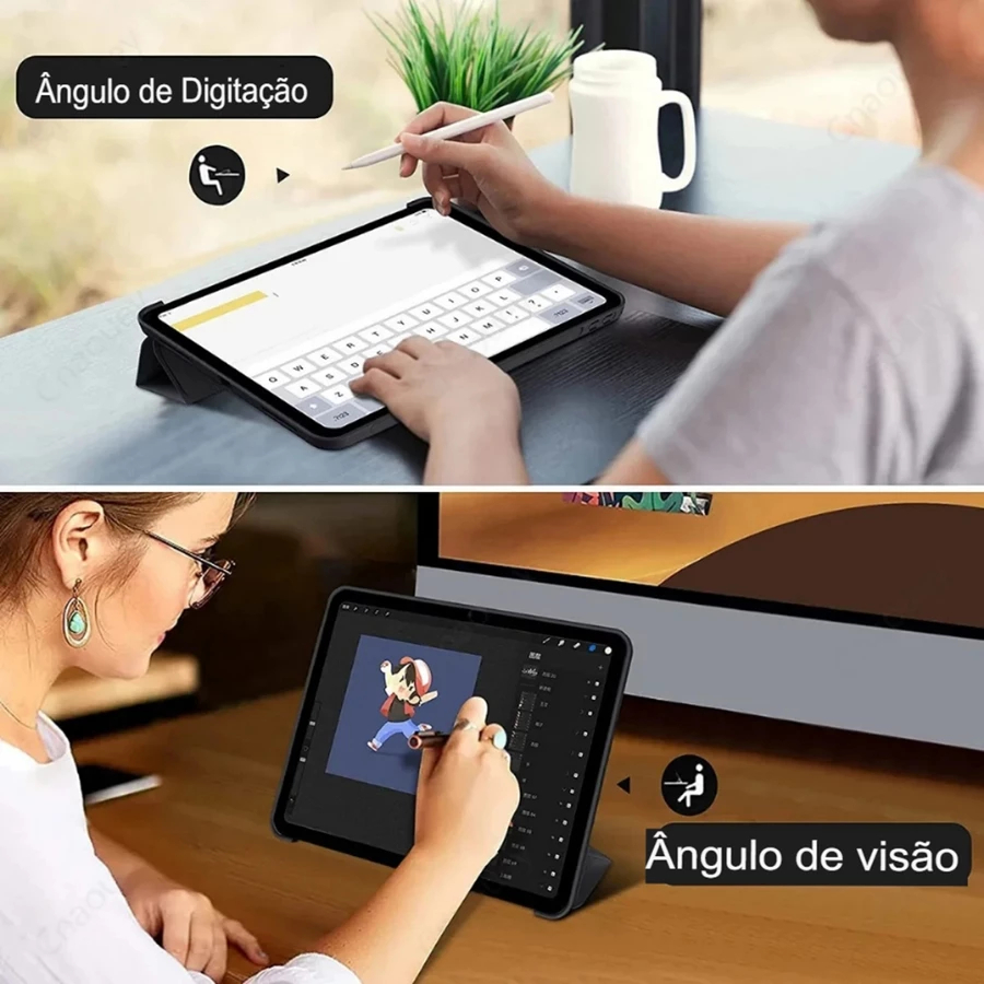 Detalhes do Capa magnetico inteligente com slot de canetas compativel Samsung Galaxy Tab S6 Lite 10.4º pol