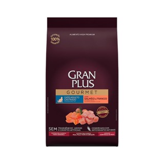 Ração GranPlus Gourmet Gatos Adultos Castrados Salmão e Frango 10 KG em Oferta na Shopee
