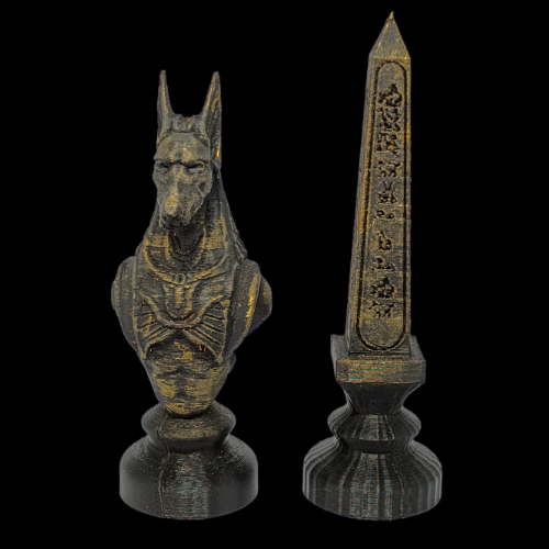 Busto do Deus Egípcio Anúbis e Obelisco Egípcio - Símbolos de Poder e Mistério do Antigo Egito- Estátua Decorativa Peças