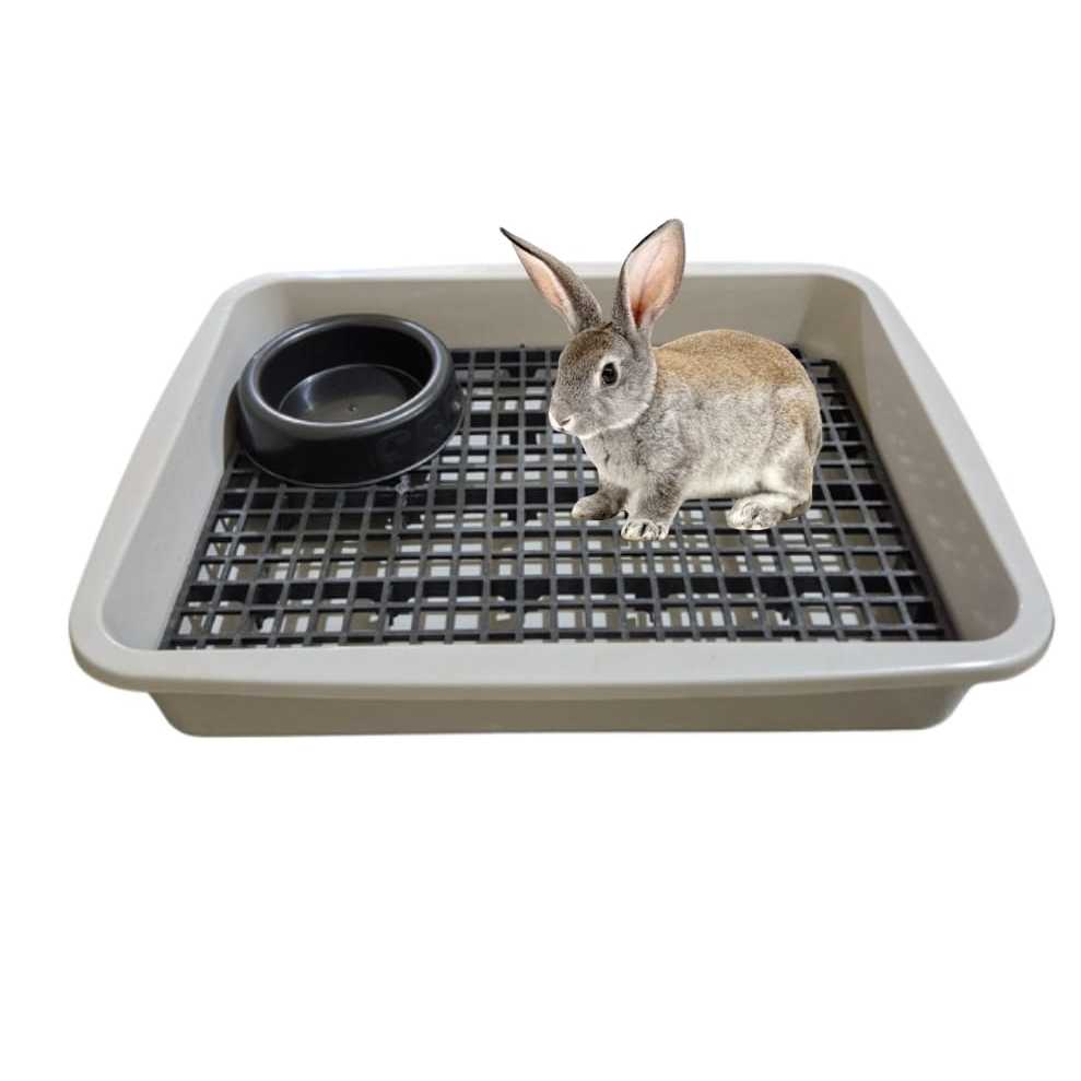 Sanitário Banheiro bandeja QUADRADA C/ GRADE para Coelho e Porquinho da Índia Hamster