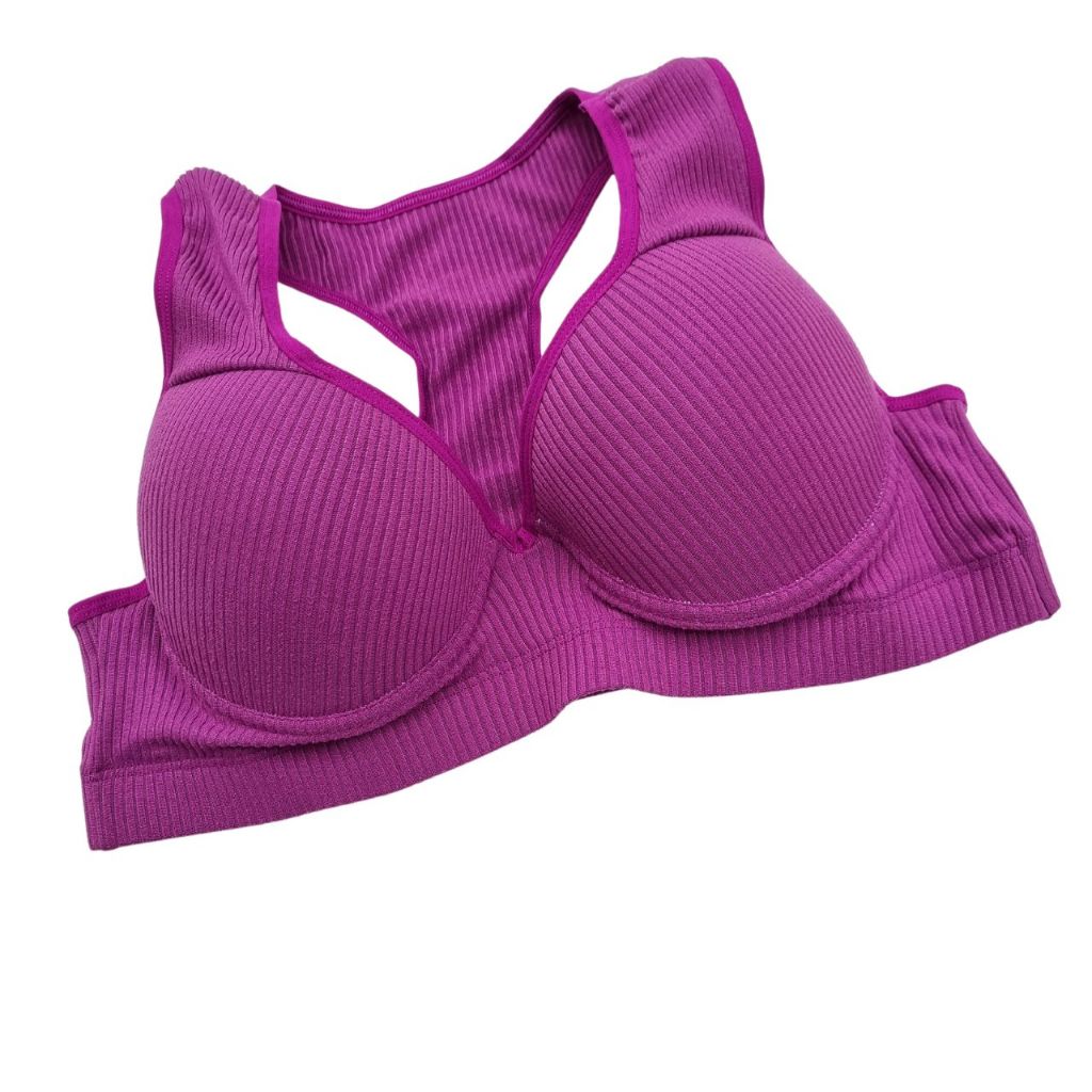 Sutiã Top Nadador em Suede Canelado Bojo Conforto