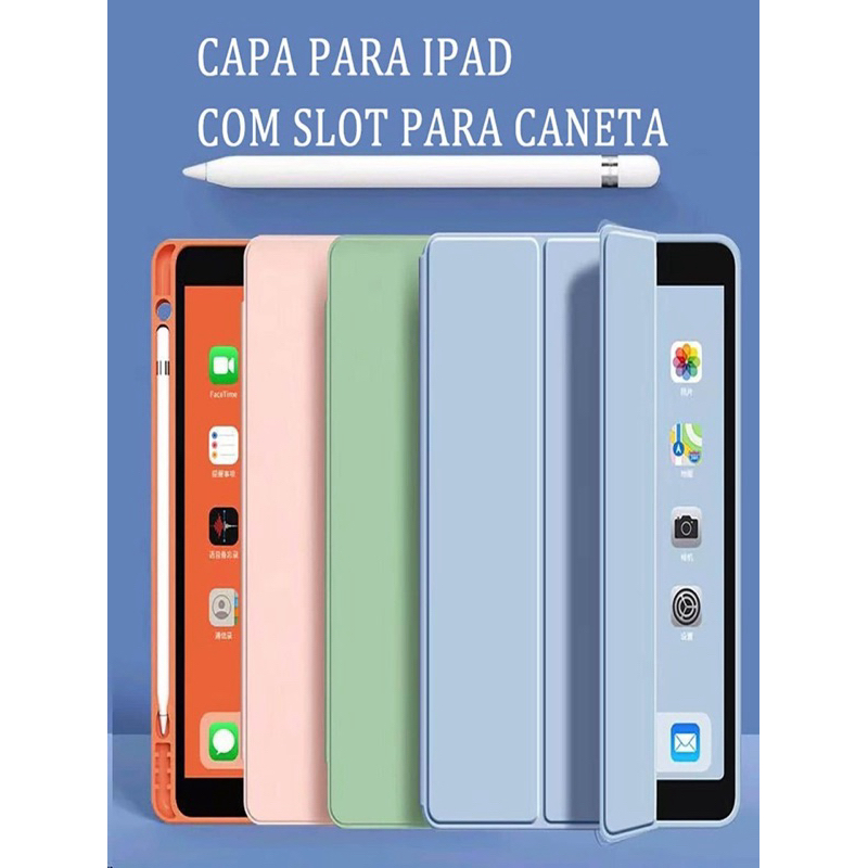 Case Capa Com Função Flip para iPad 5 ipad 6 ipad air ipad air2 ipad new 9.7 polegadas  Com Suporte para Caneta